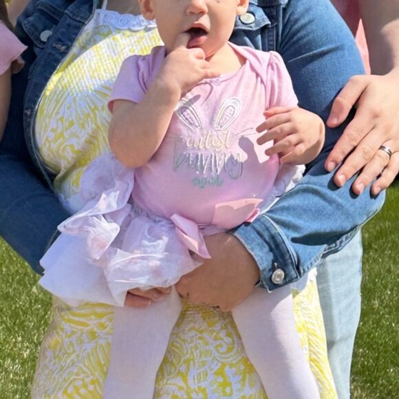 Baby Essentials | Pink and White "Cutest Bunny Ever" Onesie & Tutu Set | Size 9M - Picture 11 of 11